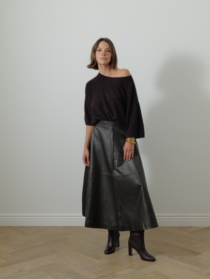 Jupe midi - Cuir - Rohe
