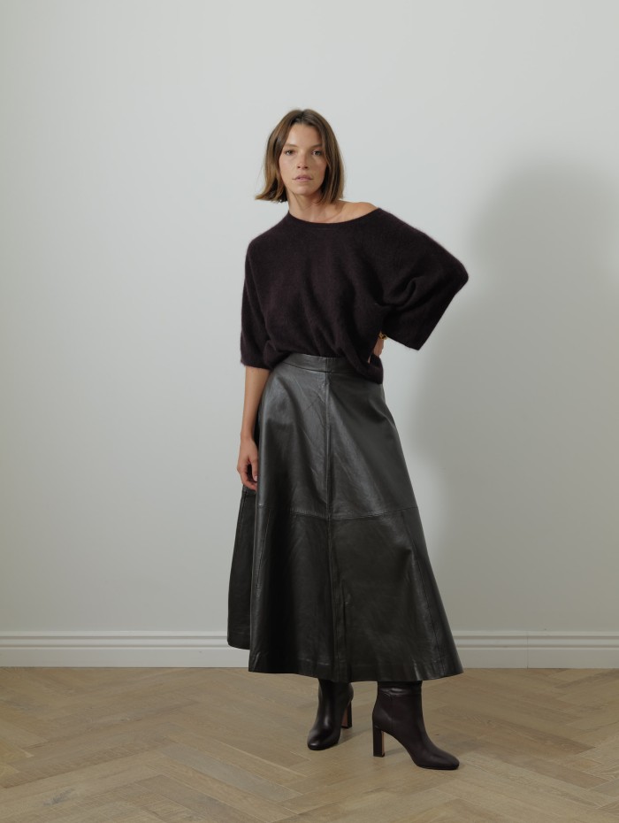 Jupe midi - Cuir - Rohe