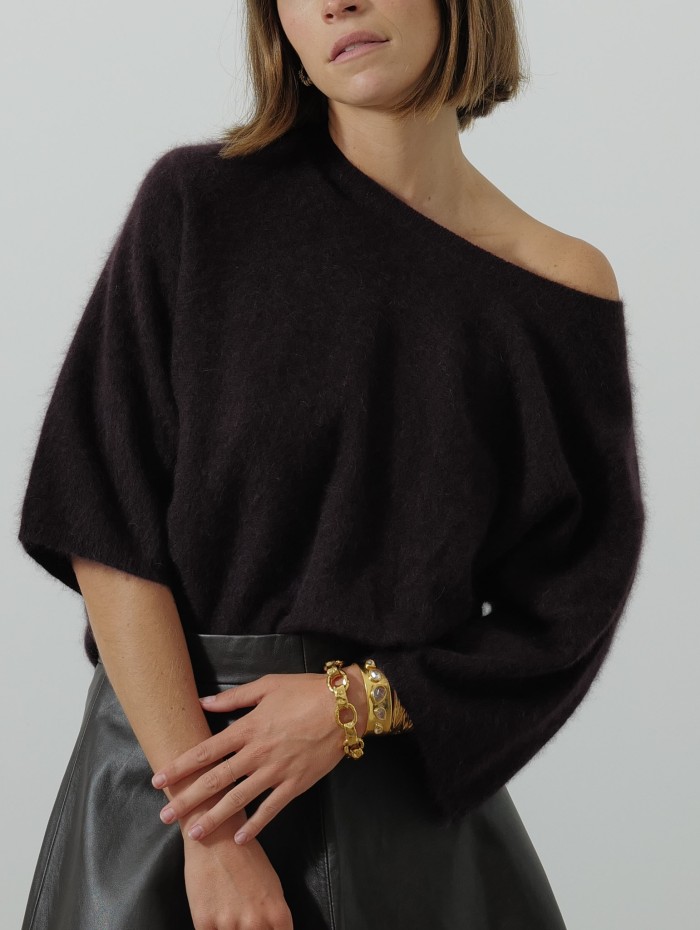 Pull en laine - Aubergine - Majestic Filatures