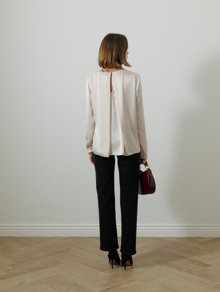 Blouse charmeuse - Rose pâle - Maison Rabih Kayrouz