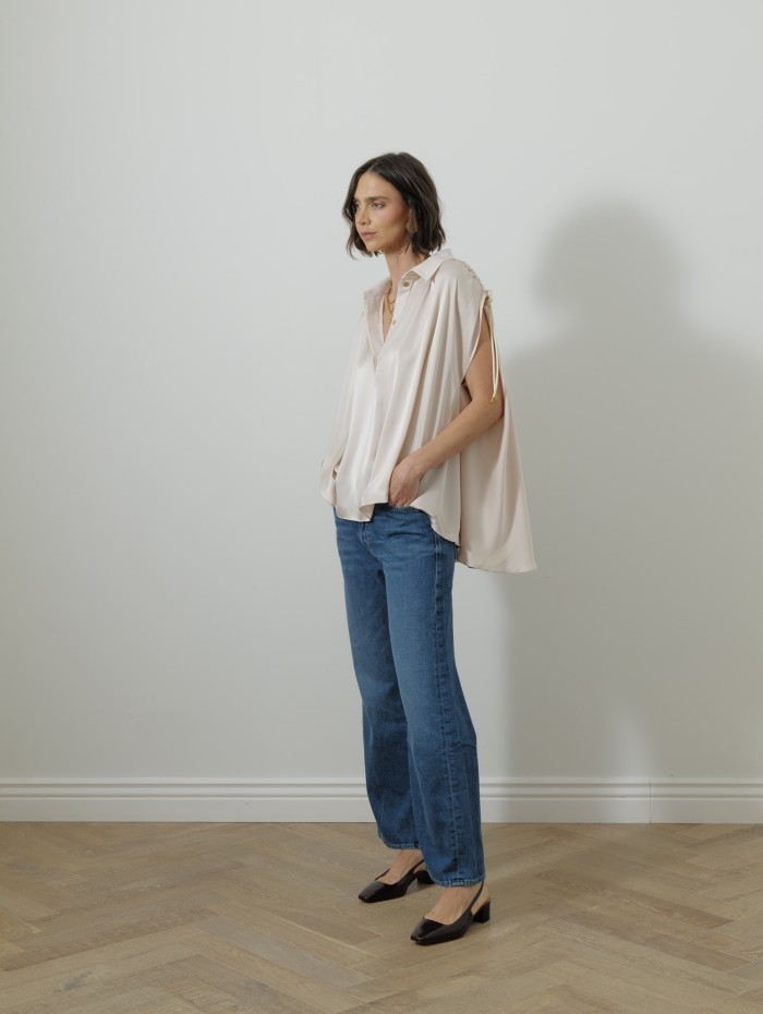 Blouse satinée - Nude - Maison Rabih Kayrouz