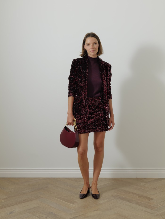 Blazer à sequins - Bordeaux - 26 Avenue