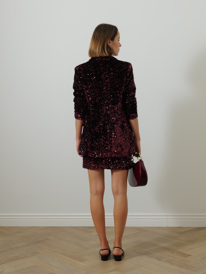 Blazer à sequins - Bordeaux - 26 Avenue