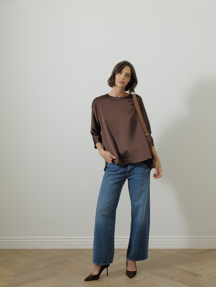 Blouse à boutons - Chocolat - 26 Avenue