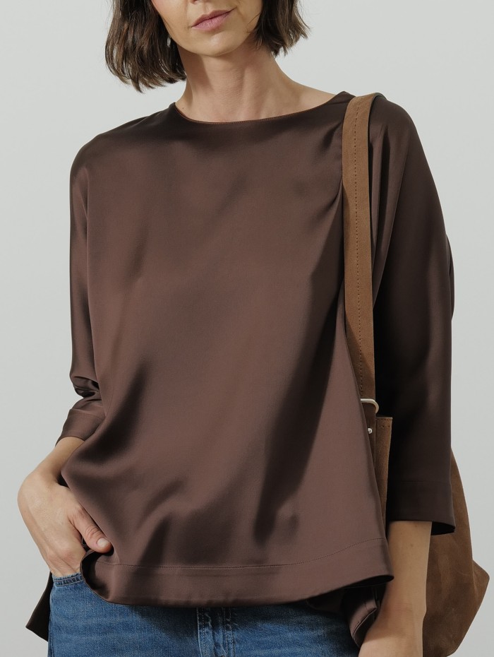 Blouse à boutons - Chocolat - 26 Avenue