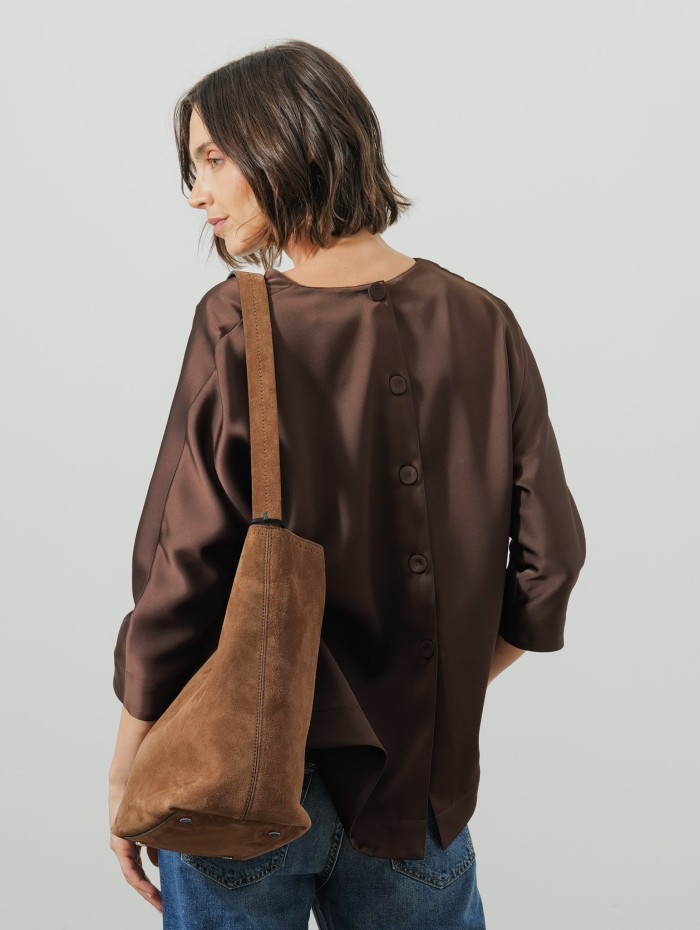 Blouse à boutons - Chocolat - 26 Avenue