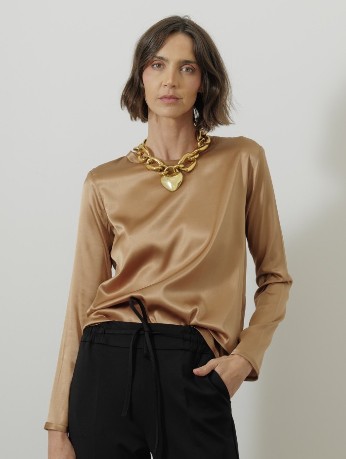 Blouse en soie - Cognac - 26 Avenue