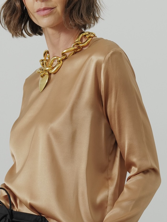 Blouse en soie - Cognac - 26 Avenue