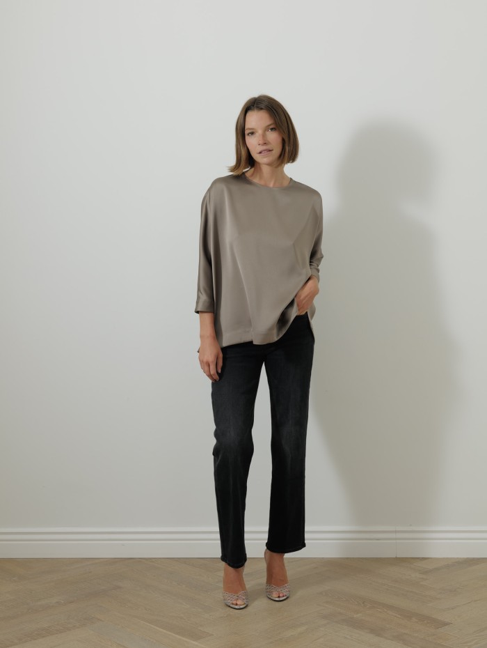 Blouse à boutons - Taupe