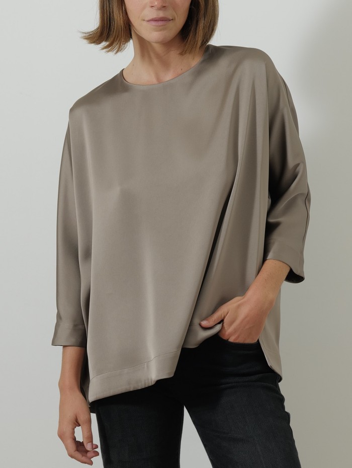 Blouse à boutons - Taupe