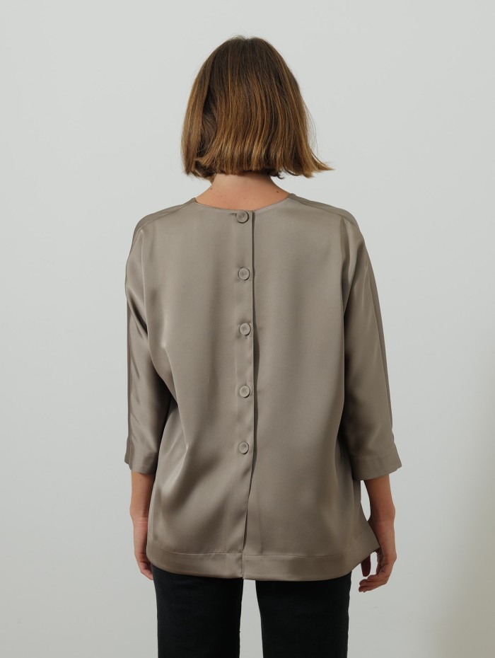 Blouse à boutons - Taupe