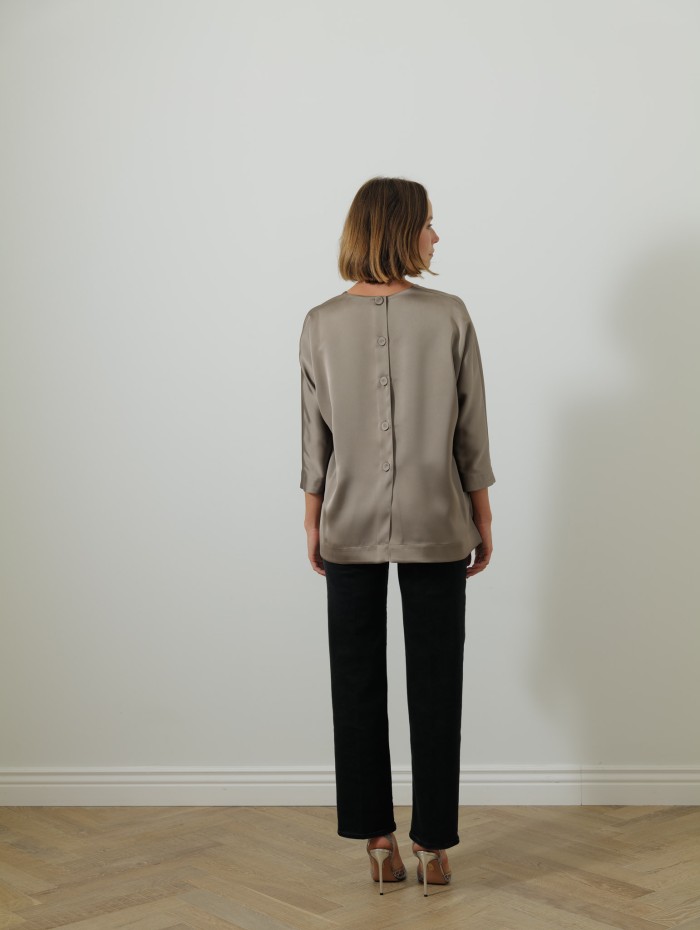 Blouse à boutons - Taupe