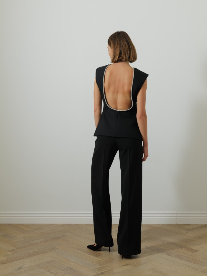 Pantalon palazzo - Noir - 26 avenue