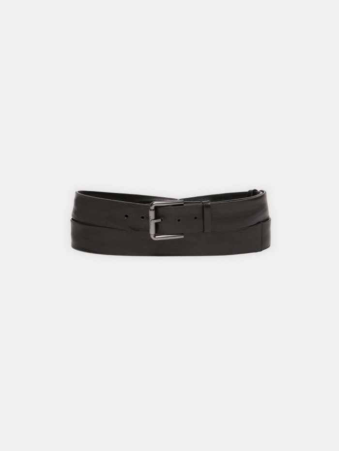 Ceinture longue en cuir - Noir - Max Mara