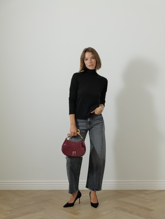 Col roulé manches longues - Noir - Majestic Filatures