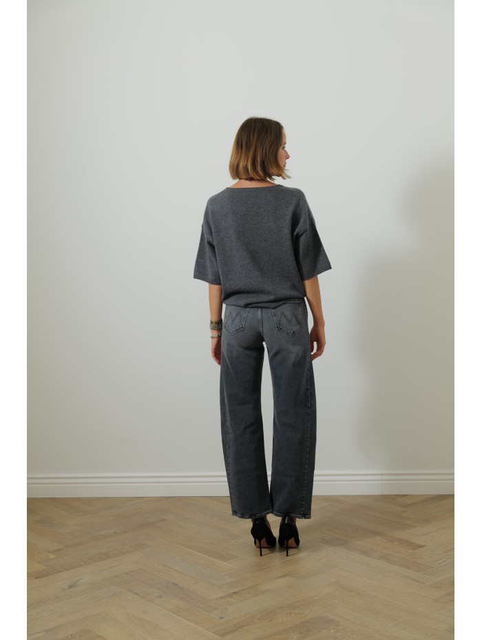 Pull col rond - Gris - Majestic filatures