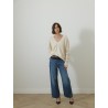 Pull col v - Blanc cassé - Majestic filatures
