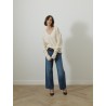Pull col v - Blanc cassé - Majestic filatures