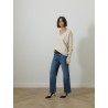 Pull col v - Blanc cassé - Majestic filatures