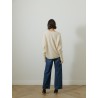 Pull col v - Blanc cassé - Majestic filatures