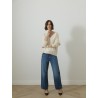 Pull col v - Blanc cassé - Majestic filatures