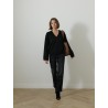 Pull col v - Noir - Majestic filatures