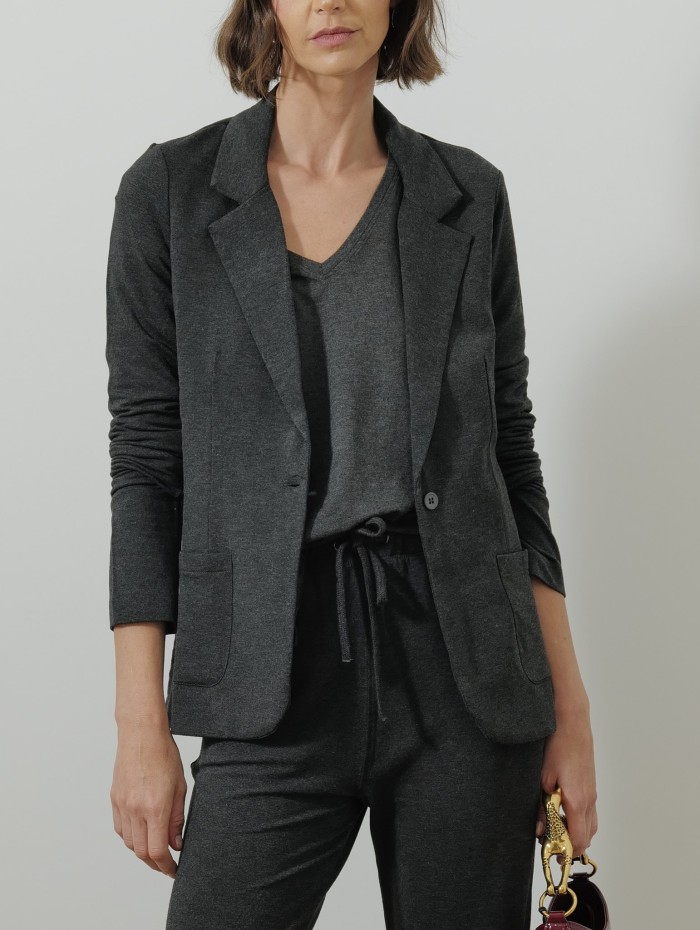Veste de blazer - Grise - Majestic filatures