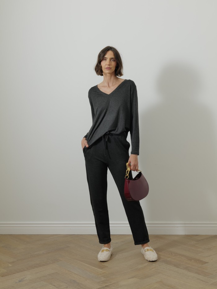 Pantalon fluide - Gris foncé - Majestic filatures