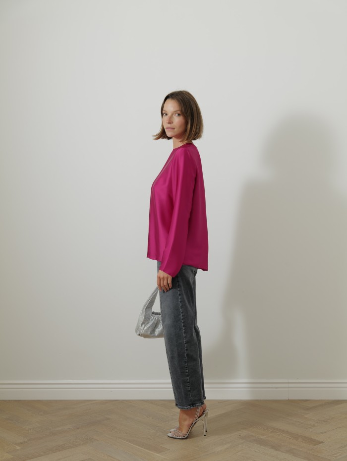 Top fushia - Charmeuse - Maison Rabih kayrouz