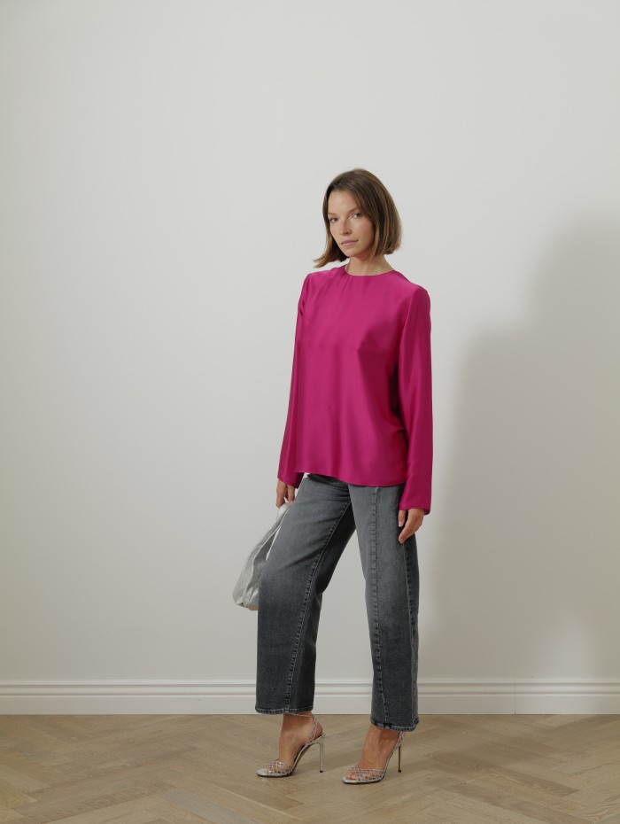 Top fushia - Charmeuse - Maison Rabih kayrouz