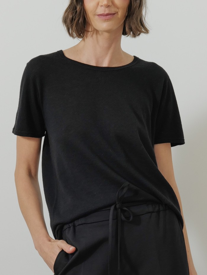 Top en cachemire - Noir - Majestic filatures
