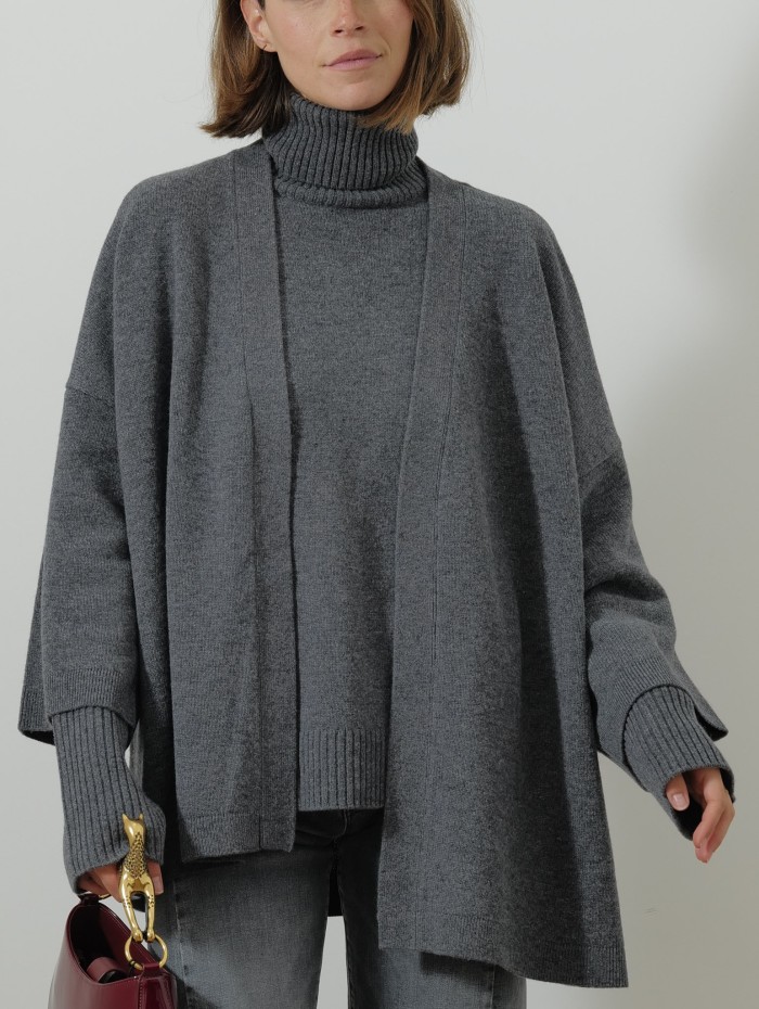 Gilet gris en laine - Cosy - Majestic filatures