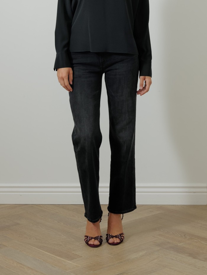 Jean noir - The mid rise rambler zip flood - Mother