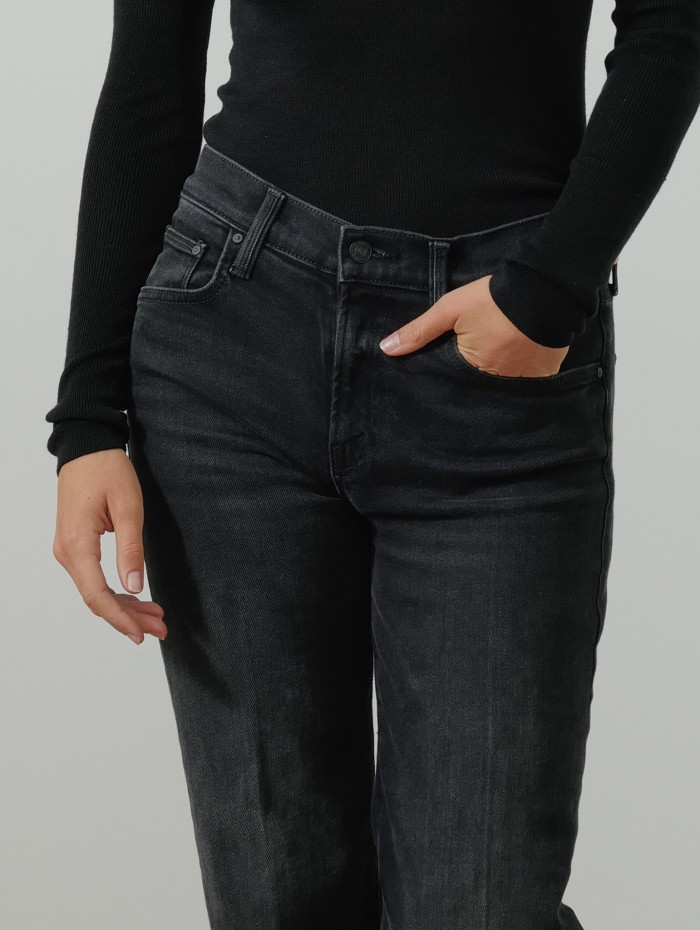 Jean noir - The mid rise rambler zip flood - Mother