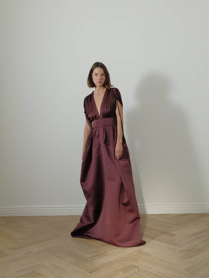 Robe longue - Bordeaux - Maison Rabih Kayrouz