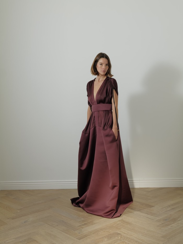 Robe longue - Bordeaux - Maison Rabih Kayrouz