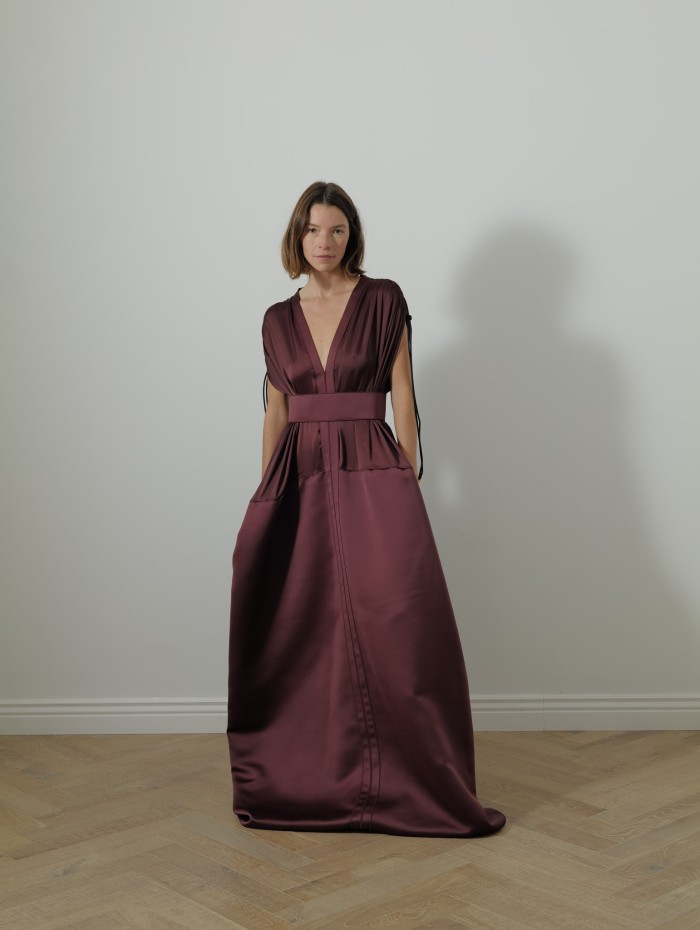 Robe longue - Bordeaux - Maison Rabih Kayrouz