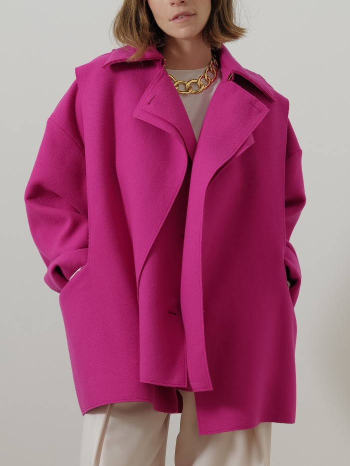 Manteau laine et cachemire - Fushia - Maison Rabih Kayrouz