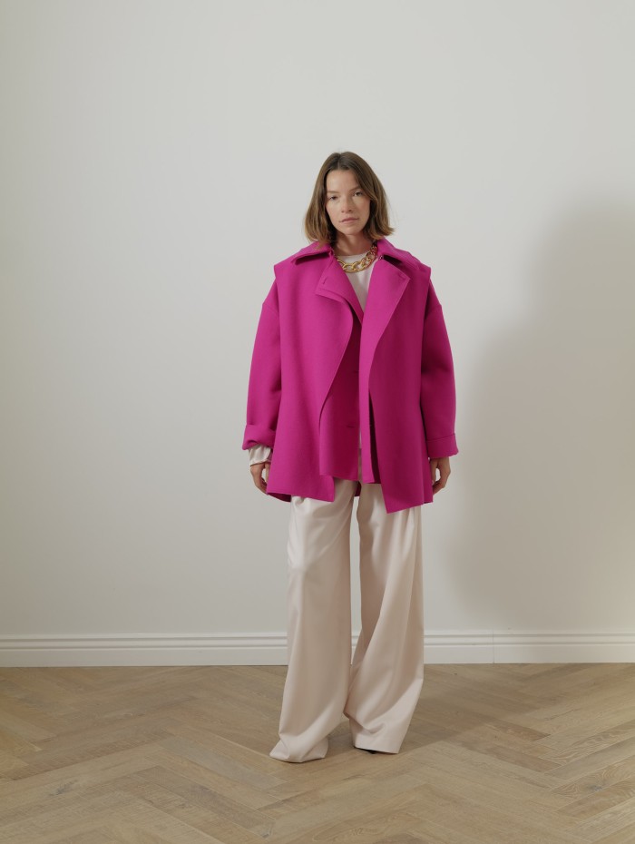 Manteau laine et cachemire - Fushia - Maison Rabih Kayrouz