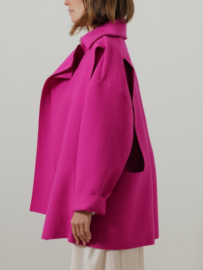 Manteau laine et cachemire - Fushia - Maison Rabih Kayrouz