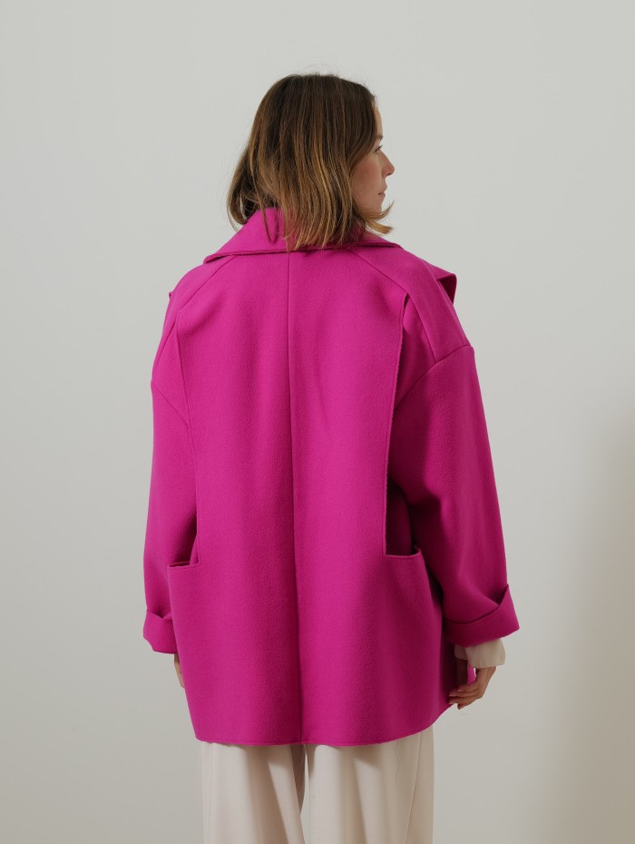 Manteau laine et cachemire - Fushia - Maison Rabih Kayrouz