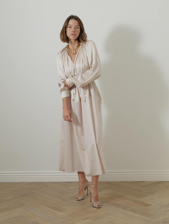 Robe longue fluide - Rose pâle - Maison Rabih kayrouz