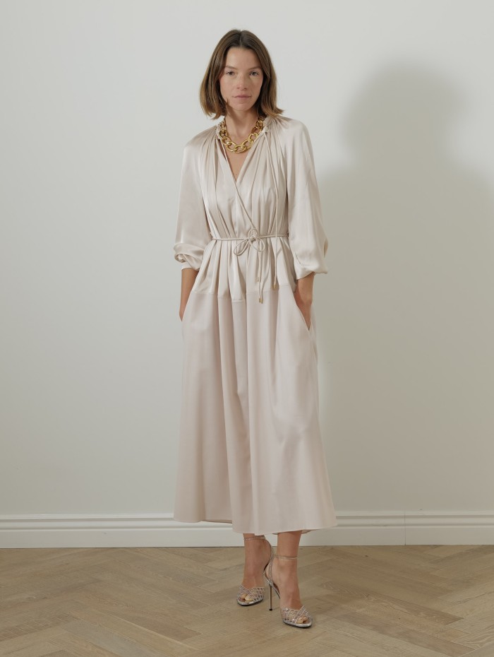 Robe longue fluide - Rose pâle - Maison Rabih kayrouz