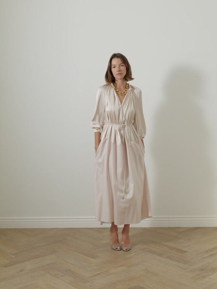 Robe longue fluide - Rose pâle - Maison Rabih kayrouz