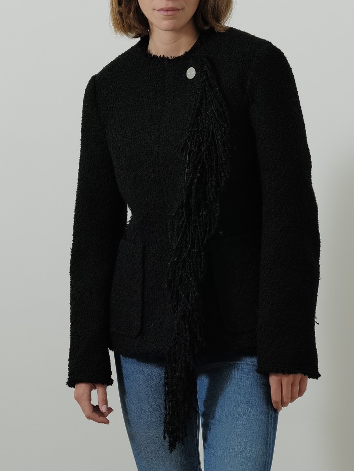 Veste asymétrique laine - Collarless - Lanvin