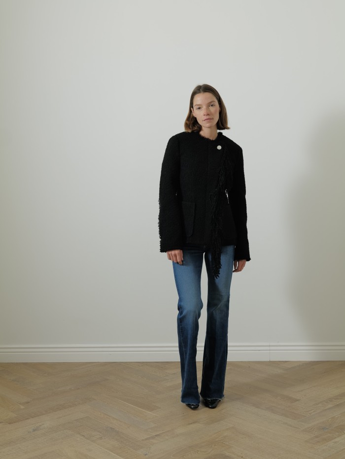 Veste asymétrique laine - Collarless - Lanvin