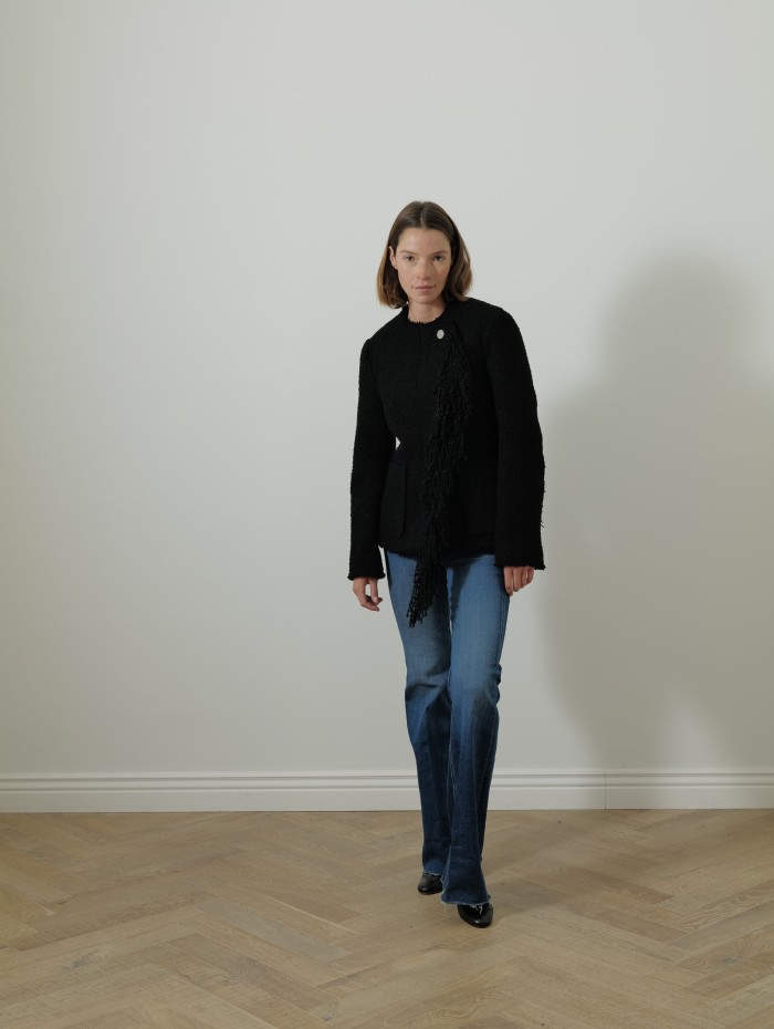 Veste asymétrique laine - Collarless - Lanvin