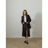 Jupe midi marron - Belted pleated - Patou
