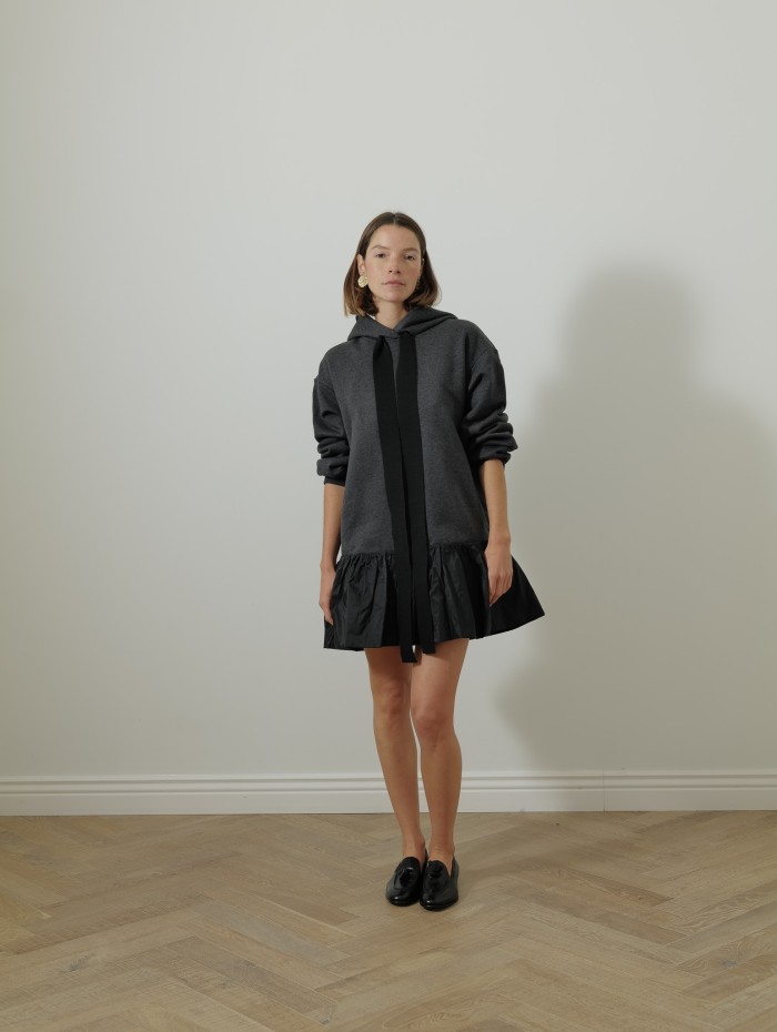 Robe sweat à capuche - Grise - Patou