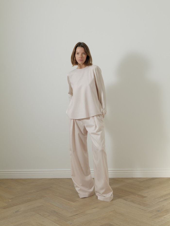 Pantalon en laine - Rose pâle - Maison Rabih kayrouz